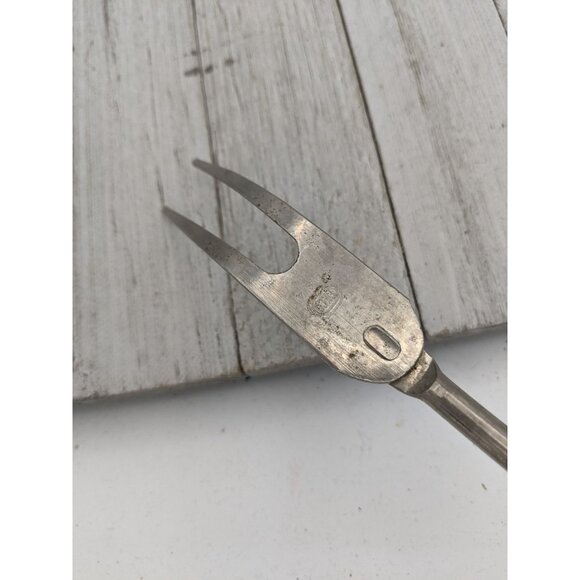 Vintage EKCO Halo Solid Meat Utility Fork Wood Handle 12 3/4" - Picture 7 of 9